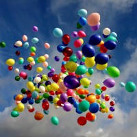 ballonnen op weg naar de zon